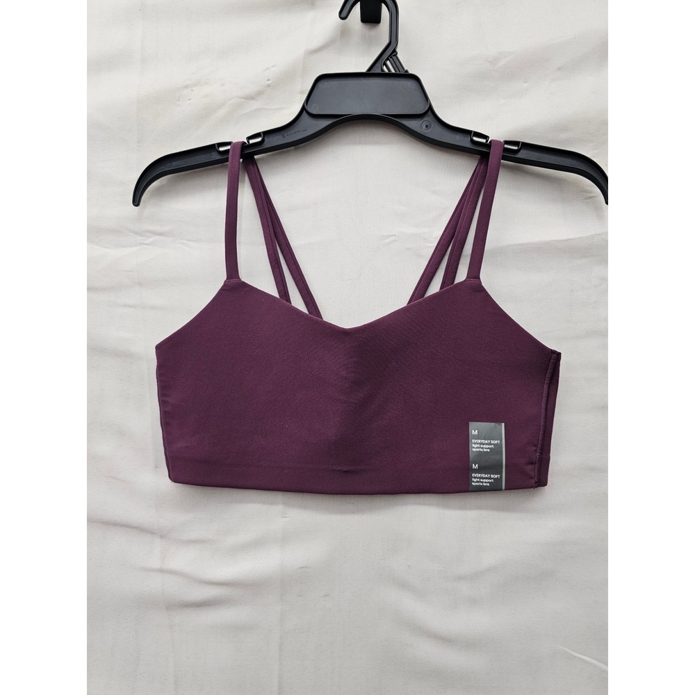 All in Motion Womens Strappy Sports Bra Purple Nylon Blend Athletic Size Medium